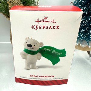 Hallmark Keepsake Ornament Great Grandson Polar Bear Scarf Winter Christmas 2014